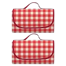 Miracle Living春季郊遊攜帶式野餐墊 2入, 紅色