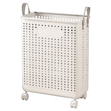 ONE HOUSE 田川帶手把折疊收納籃附輪 OH-Q315-B1 中 35L, 1個, 奶黃色