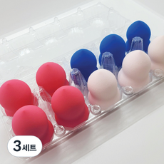 뷰티럽 대용량 논라텍스 사선 메이크업 스펀지 눈사람 10p 세트, 랜덤발송, 3세트