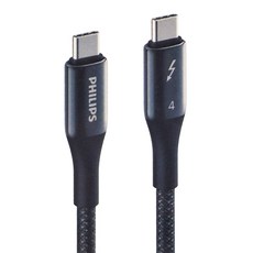 PHILIPS 飛利浦 Thunderbolt 4 240W PD影音傳輸快充線 DLC4587C, 100cm, 1條, Black