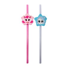 LE BARN 閃亮之星 奇妙萌可 公仔吸管 哈啾萍 + 亮亮萍 組合, 1套, 2入