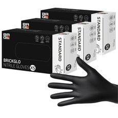 브릭글로 스탠다드 니트릴장갑 100p, 블랙, XS, 3개