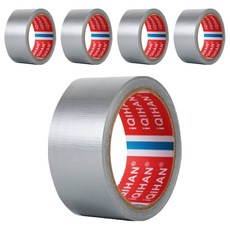 iQIHAN 다다 고점도 강력 면 테이프 50mm x 20m, 은색, 5개