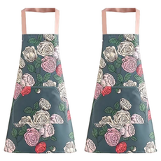 American Road 普羅旺斯大花朵防水連身圍裙 RK2150, 2個, 藍色