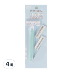 정월나나 여성용 제모 T자 면도기 그린, 1개입, 4개