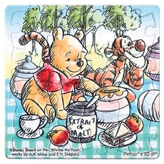 HUNDRED PICTURES 百耘圖 小熊維尼2 拼圖磁鐵 Winnie The Pooh, 16片, 1個