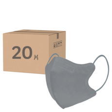 CHENYU 辰昱 3D涼感醫療口罩 M, 20片, 1盒, 岩石灰