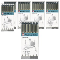 Pigma Micron 繪圖筆組, 6套, 淺冷灰色 + 冷灰色