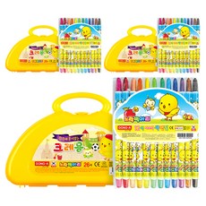 DONG-A 黃色小雞蠟筆 26色+彩色鉛筆 12色組, 3套
