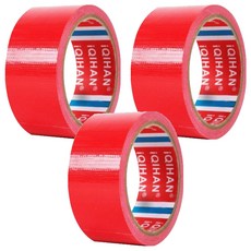 iQIHAN 다다 고점도 강력 면 테이프 50mm x 20m, 적색, 3개