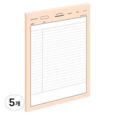 뮤니드 서브젝트 세로 코넬 노트패드 B5, 피치, 5개, 50매