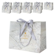 MAME 緞帶購物袋, A 大理石紋, 10個