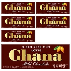 가나 마일드 밀크초콜릿, 34g, 6개