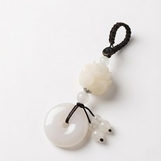 Glowus 招財符咒蓮花鑰匙圈, 1個, 白色