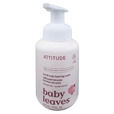 ATTITUDE 艾特優 嬰幼兒2合1泡沫洗髮沐浴露, 無香味 295mL, 1瓶