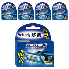 Schick 舒適牌 冰藍悍將3刀片刮鬍刀組, 鑽石塗層, 3D浮動刀頭, 含蘆薈及維他命E潤滑條, 4入, 5盒