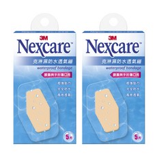 3M Nexcare 克淋濕防水透氣繃 滅菌 膝蓋與手肘傷口用, 5片, 2盒
