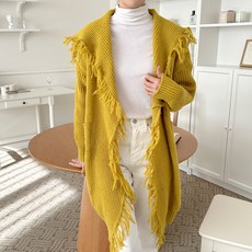 비비에모 여성용 럭셔리 부드러운 페미닌 수술 롱 니트 가디건 04308