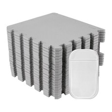 코멧 펫 반려동물 퍼즐 매트 32.5x32.5cm 20개 + 논슬립 패드 1개, 그레이