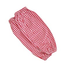 씨티컴퍼니 면 체크 작업용 팔토시 양팔착용 세트, 레드