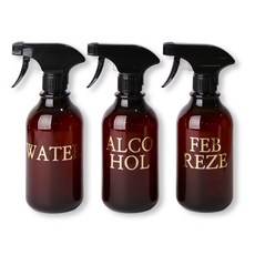 ROMANTIC NOVEMBER 噴霧瓶 金色 520ml 3入, 棕色 + 黑色噴槍, 3個