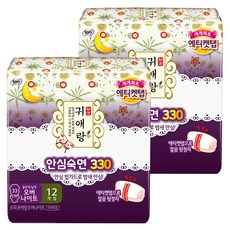 쏘피 귀애랑 생리대, 오버나이트, 12개입, 2개