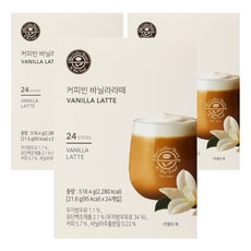 커피빈 바닐라라떼, 21.6g, 24개입, 3개