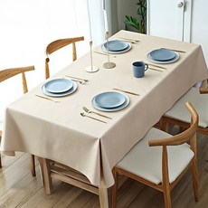 北歐風桌巾餐巾 純色 防水防油桌布 PVC材質, 140 x 180cm, 07.香檳色, 1個