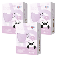 ibanari 童款輕薄防護C型口罩 KF94 M號, 極光紫色, 10片, 3盒