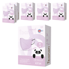 ibanari 童款輕薄防護C型口罩 KF94 M號, 極光紫色, 10片, 6盒