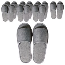 EVER HOUSE 基本款亞麻室內拖鞋, 灰色, 8個