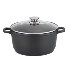 ELO Alucast 鑄造系列燉鍋 24cm, 鑄造鋁合金鍋身, 玻璃鍋蓋, 適用於電磁爐電陶爐IH爐, 91564, 1個