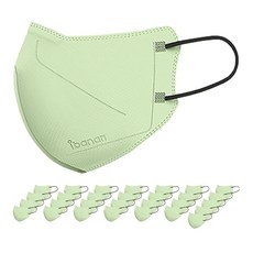 ibanari 孩童用防塵口罩 KF94 XS號, 3盒, 10片, 翡翠綠色