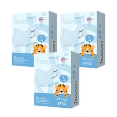 아이바나리 에어 황사 방역용 마스크 소형 L KF94, 10개입, 3개, 아쿠아 블루