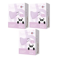 ibanari 孩童用防塵口罩 KF94 L號, 3盒, 10片, 紫色