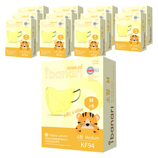 ibanari 孩童用防塵口罩 KF94 L號, 12盒, 10片, 紫色