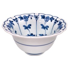 佐和陶瓷 藍染間取草小缽, 日本製, 陶瓷, 100ml, 寬9.5/高5cm, XL13106 38A, 1個