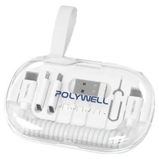 POLYWELL 寶利威爾 六合一充電收納粉餅盒 PW15-T65-0806, 白色, 1組