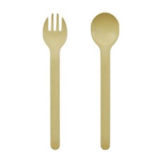 tak. 熊先生 叉子 + 湯匙 Set ABS樹脂, 淡黃色, 1組