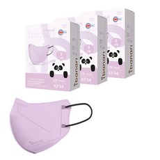 ibanari 童款輕薄防護C型口罩 KF94 S號, 極光紫色, 10片, 3盒