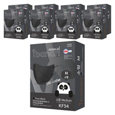 ibanari 童款輕薄防護C型口罩 KF94 M號, 黑色, 10片, 9盒