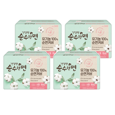 순수한면 건강한 생리대 날개형, 소형, 18개입, 4개