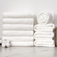 摩登飯店30支棉紗毛巾 150g, 白色, 10條