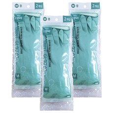Taehwa 彩色橡膠手套 2雙, 薄荷綠, 中(M), 3套