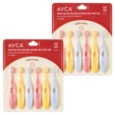 AVCA 幼兒超細軟毛牙刷 第2階段, 藍色+黃色+粉紅色, 1組, 2組