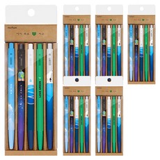 munhwA Campus I Love Earth 黑色原子筆 5支組 0.5mm, 混合色, 6套