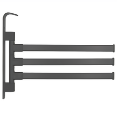 太空鋁旋轉3杆毛巾架, 黑色, 1個