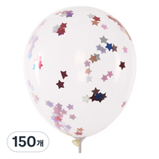컨페티풍선 30cm, 별 레인보우, 150개