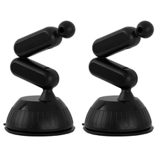redbean 車用儀表板支架 兩段式蛇管吸盤型 CP-DDDM-17D, 黑色, 2個