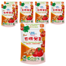 BABY SECRET 寶寶的秘密 有機米菓, 花東米 + 番茄 + 胡蘿蔔, 25g, 6包